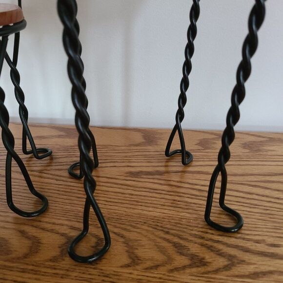 VTG Doll Furniture Wood & Twisted Metal Ice Cream Parlor Bistro Chair and Table - Picture 8 of 16